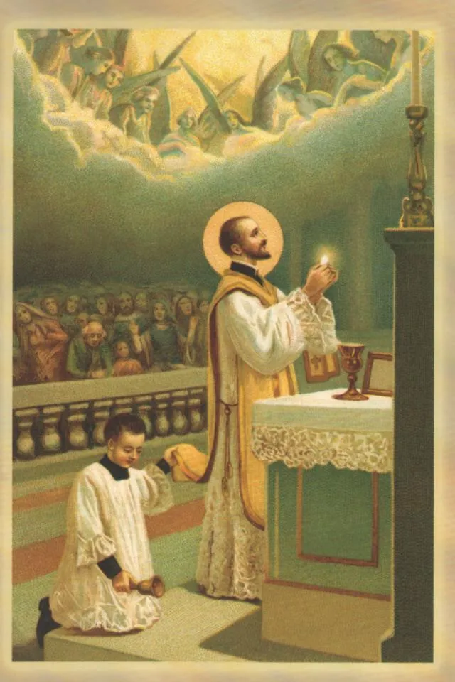 San Antonio María Zaccaria celebrando misa, estampa antigua